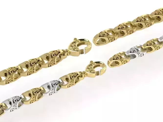 beautiful chain or bracelet two sizes 3D print model
