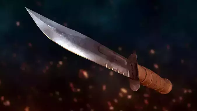 Ka-Bar Combat Knife - PBR - Low-poly 3D model