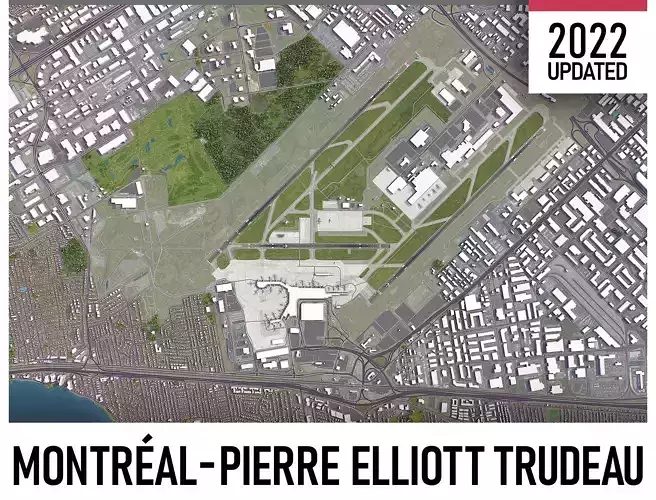 Montreal - Pierre Elliott Trudeau Airport Low-poly 3D model