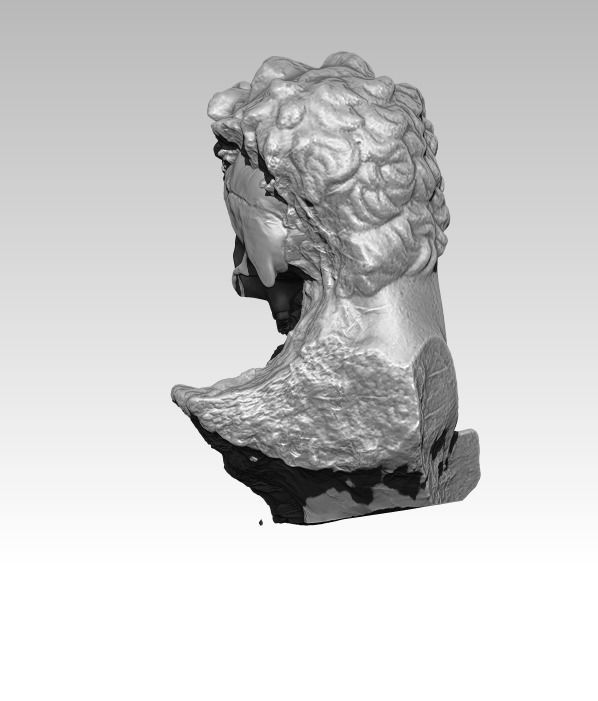 Modern art bust statue man head skull  3D print model_2