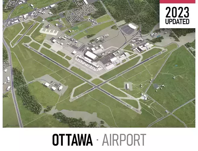 Ottawa Airport Low-poly 3D model