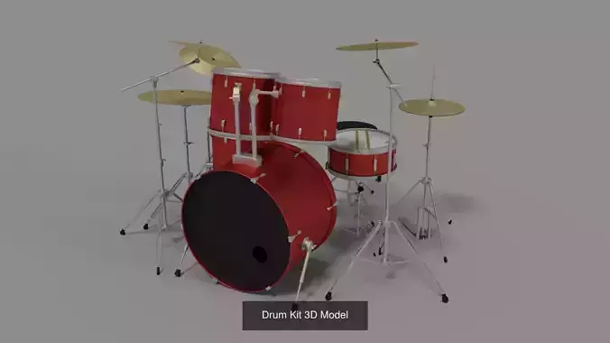 Instruments drum set 3D Model Collection