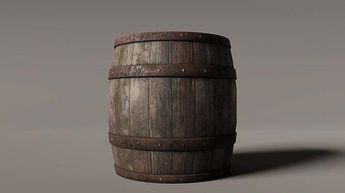 Old West Barrel Low-poly 3D model