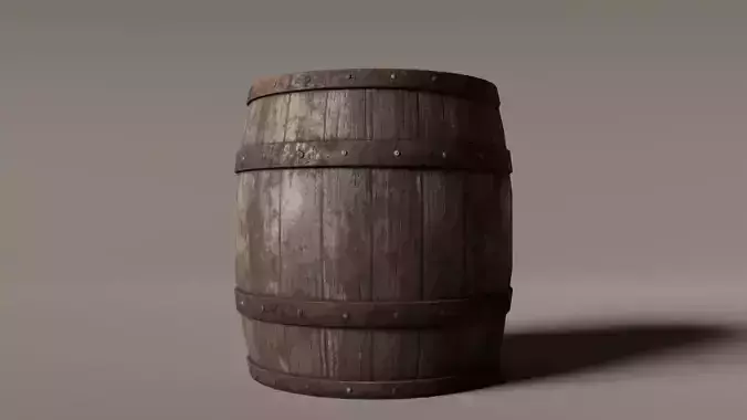 Old West Barrel Low-poly 3D model