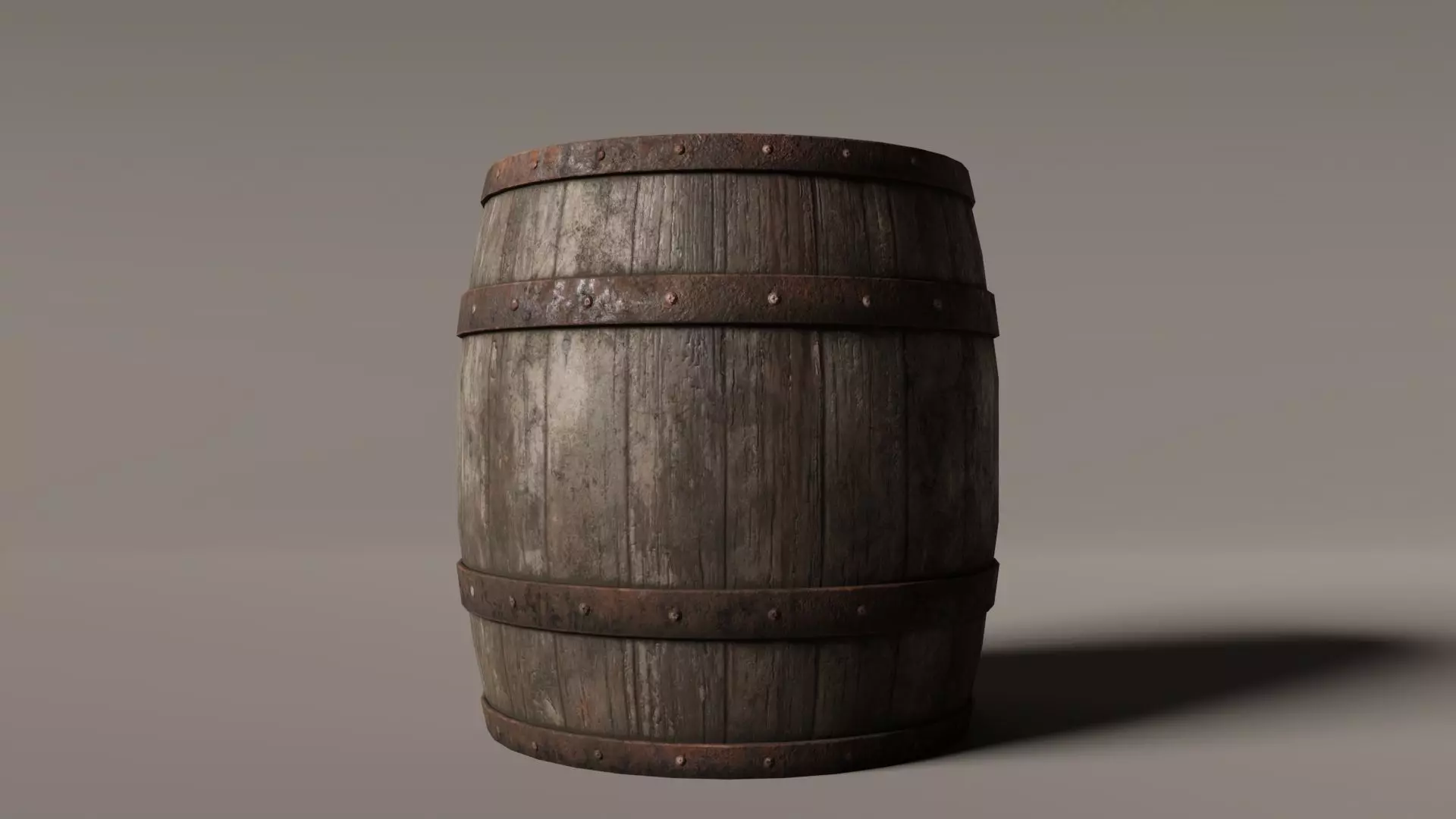 Old West Barrel Low-poly 3D model