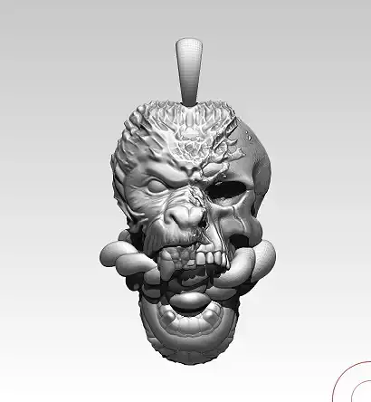 Animal Skull pendant with king knot 3D print model