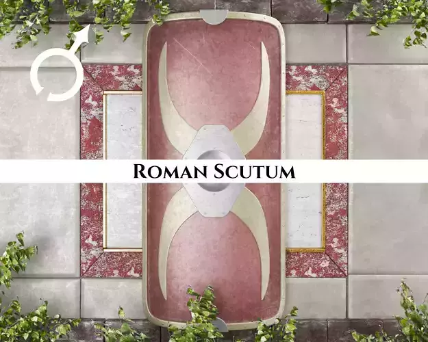 Ancient Roman Scutum Low-poly 3D model