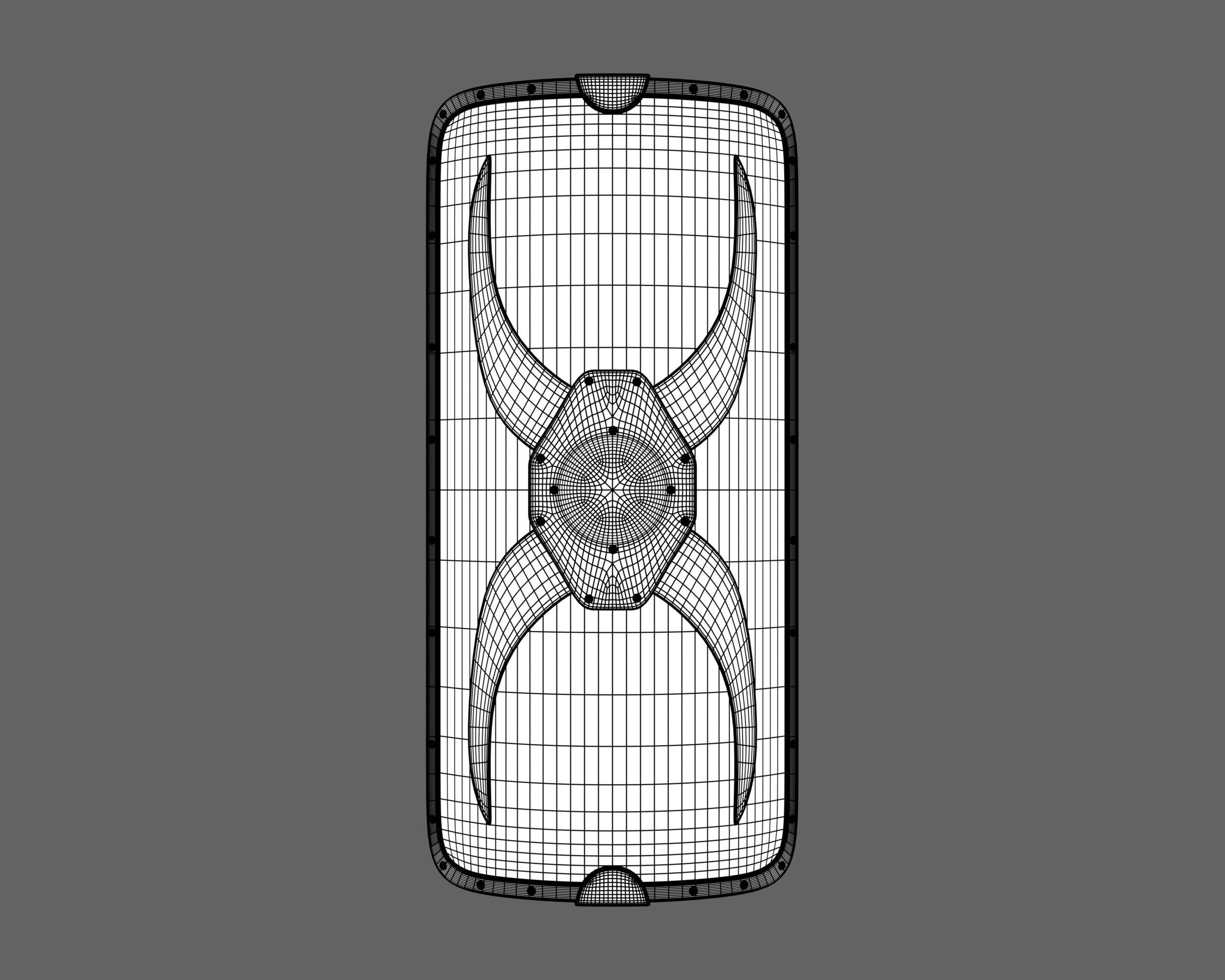 Ancient Roman Scutum Low-poly 3D model_7