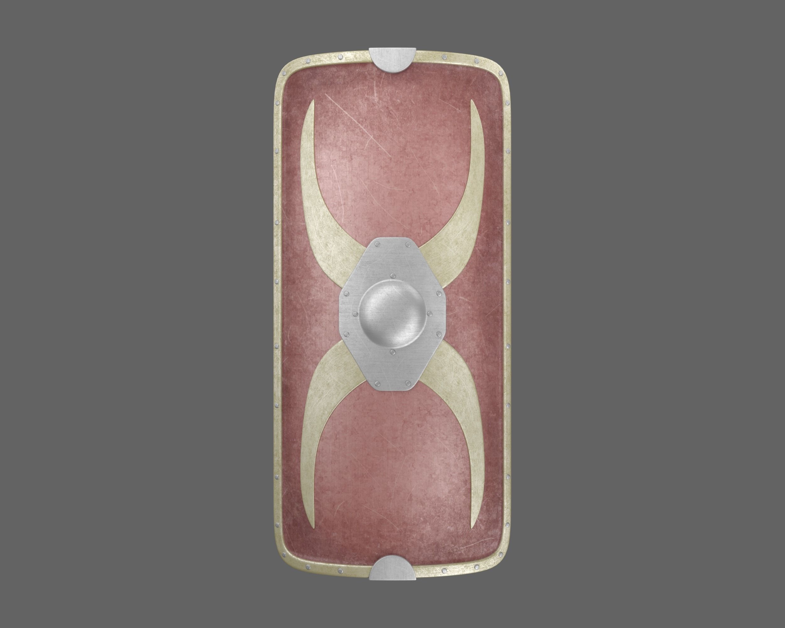 Ancient Roman Scutum Low-poly 3D model_5