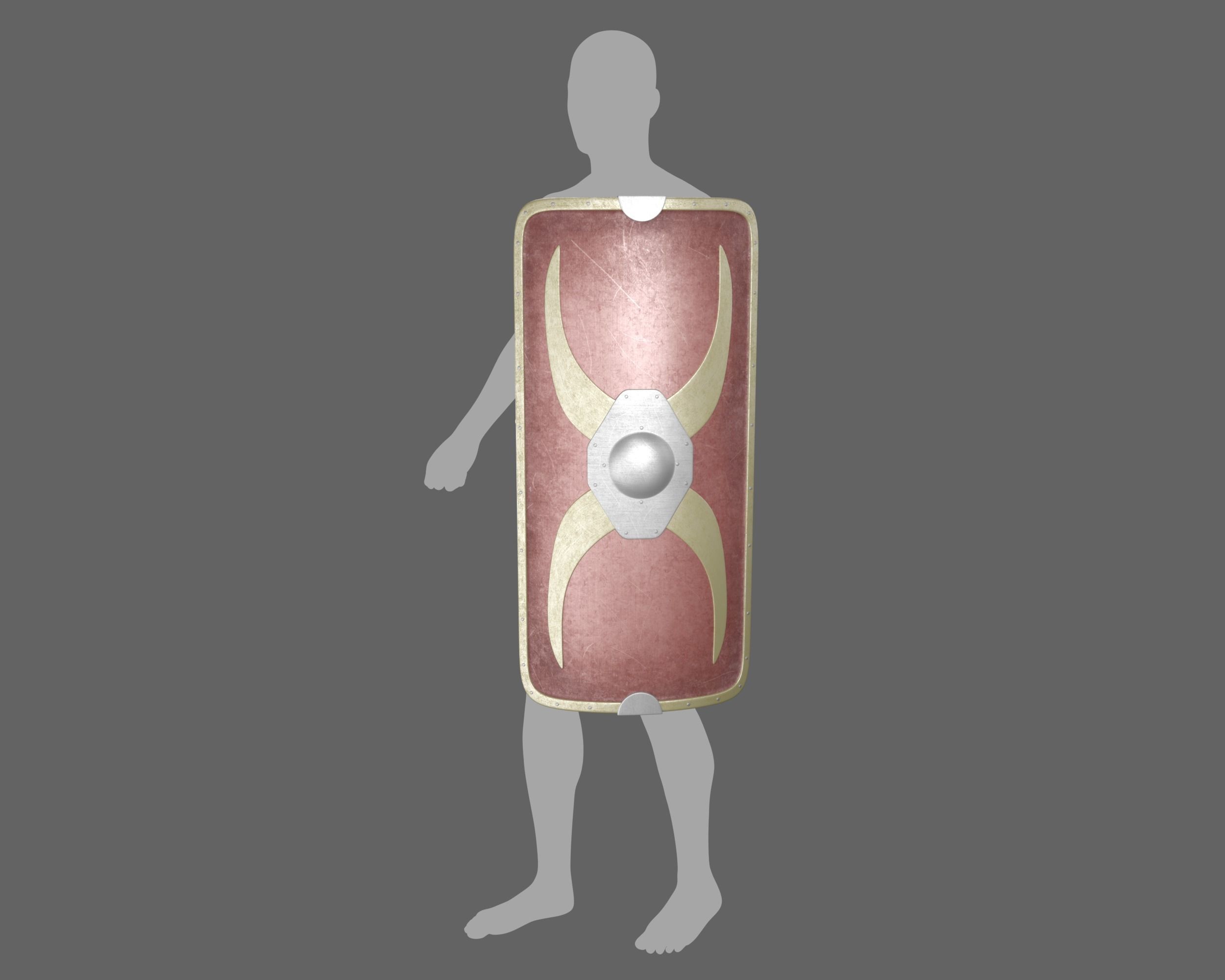 Ancient Roman Scutum Low-poly 3D model_14