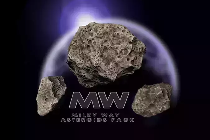 Asteroids of Andromeda  Low-poly 3D model
