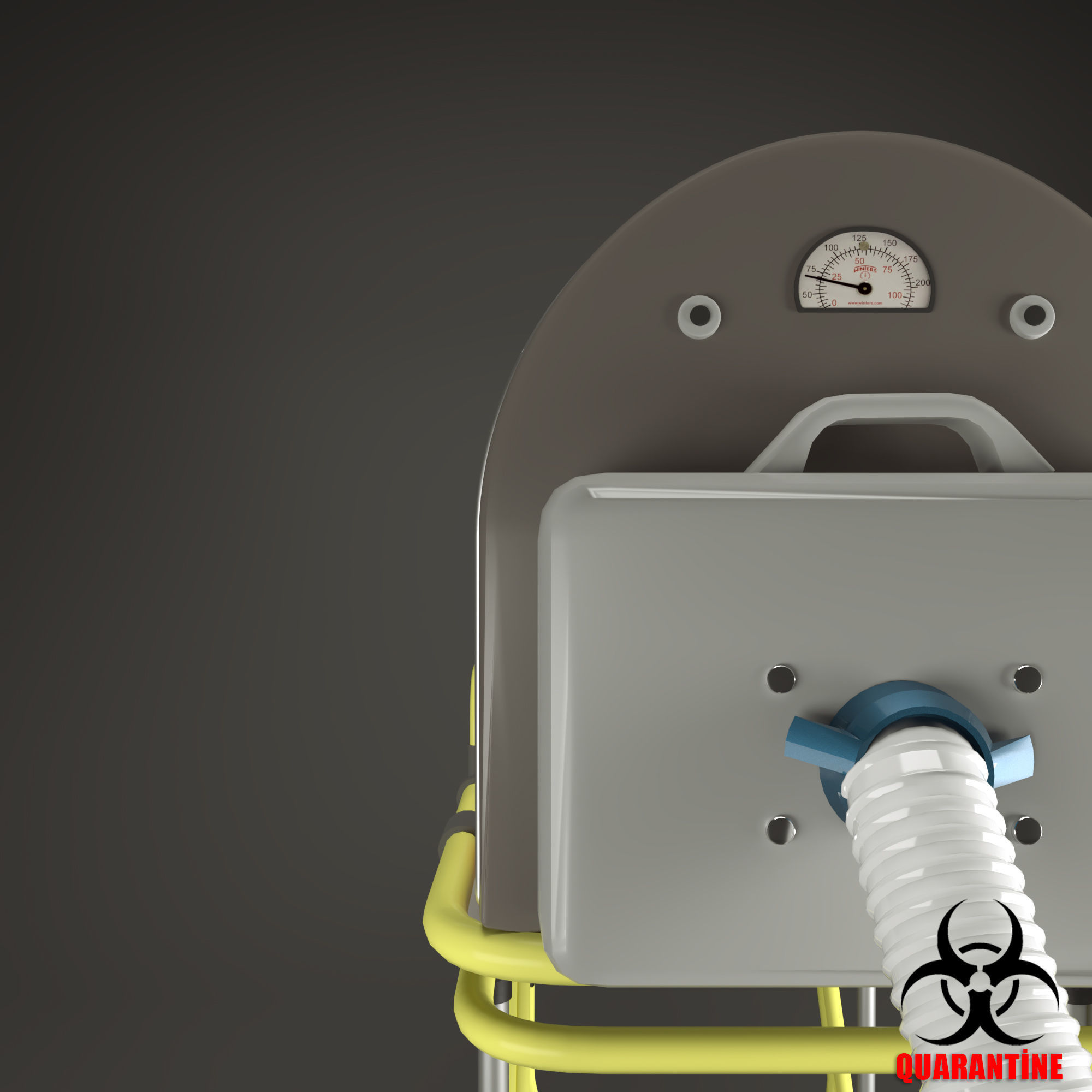 Corona Virus isolation stretcher  3D model_4