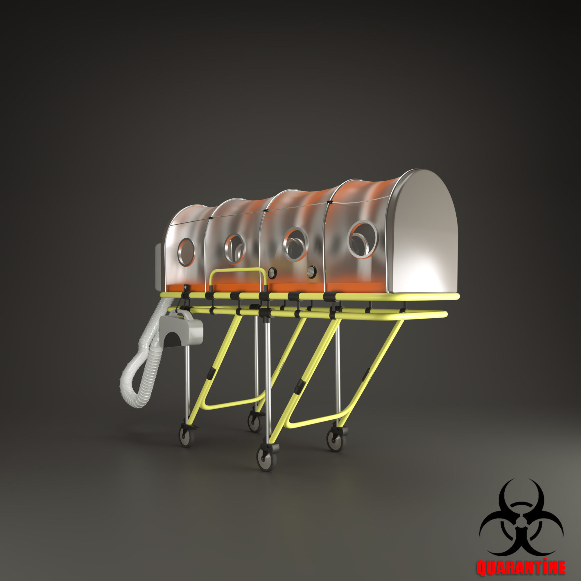 Corona Virus isolation stretcher  3D model_2