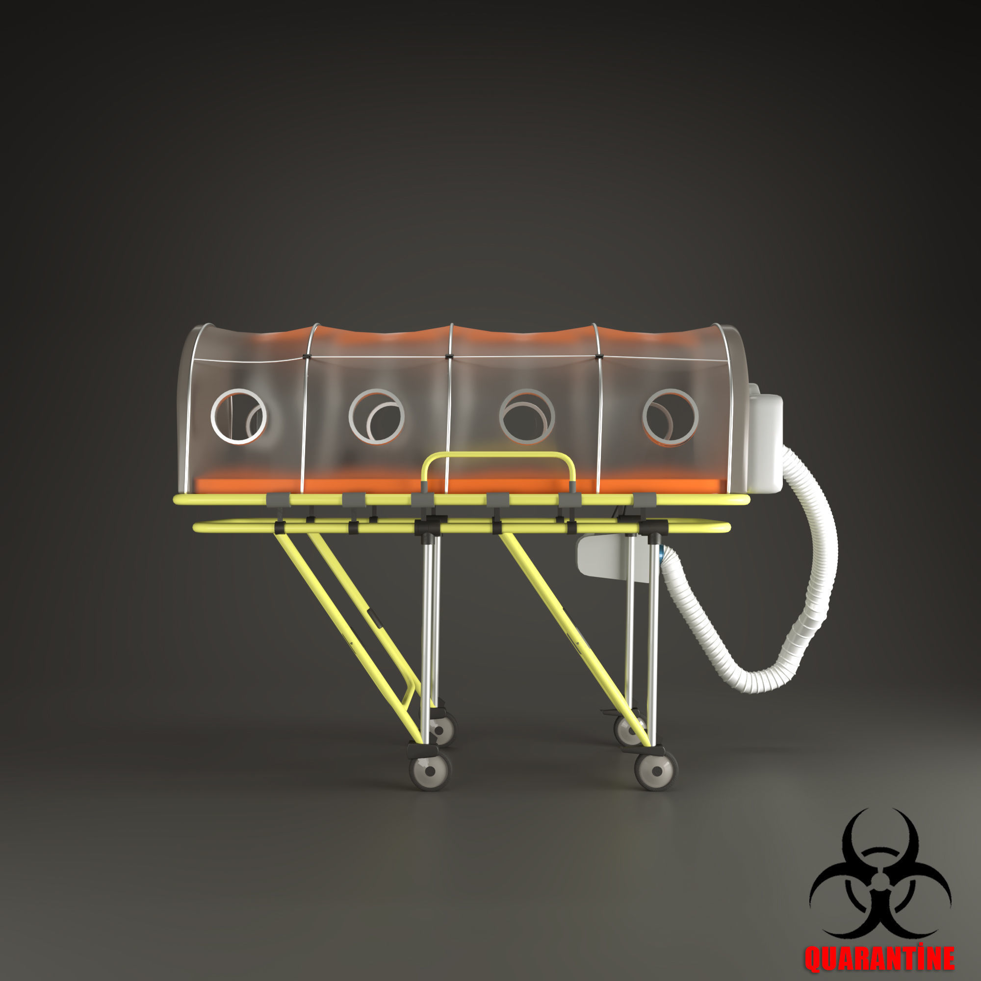 Corona Virus isolation stretcher  3D model_3