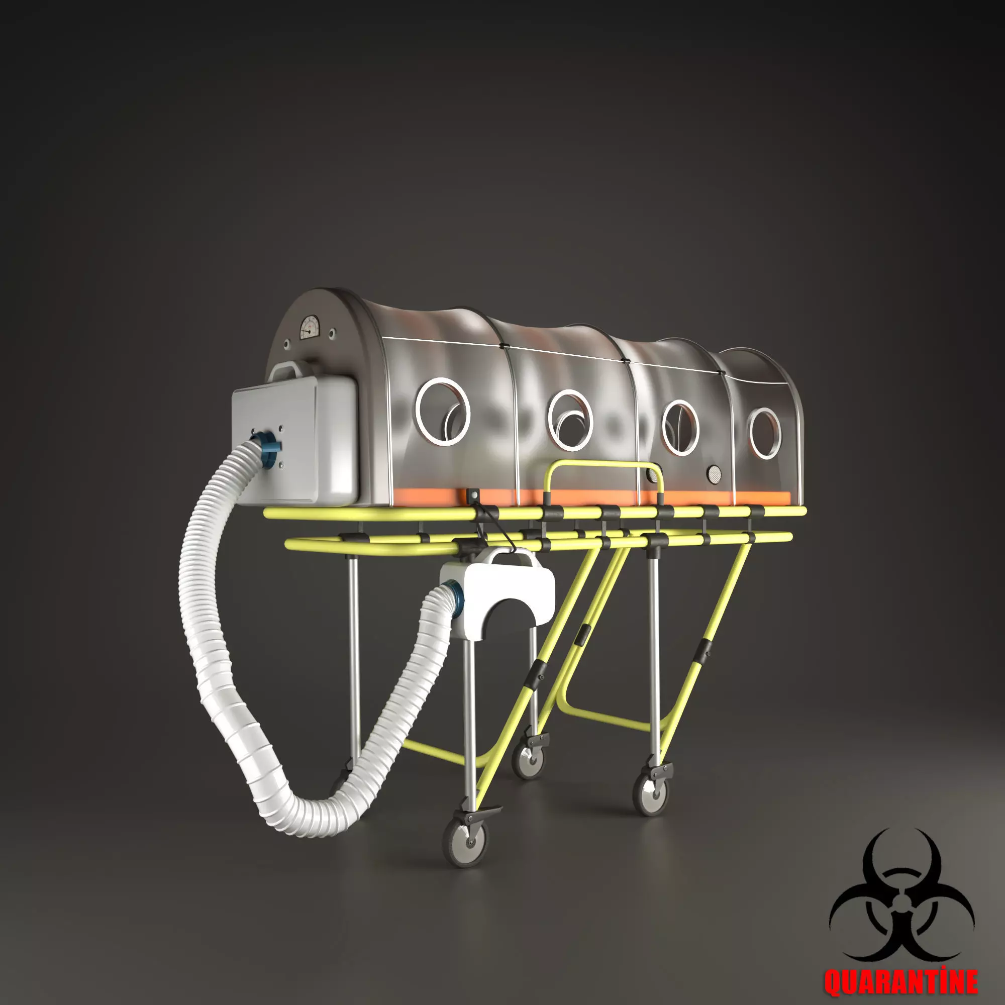 Corona Virus isolation stretcher  3D model_0