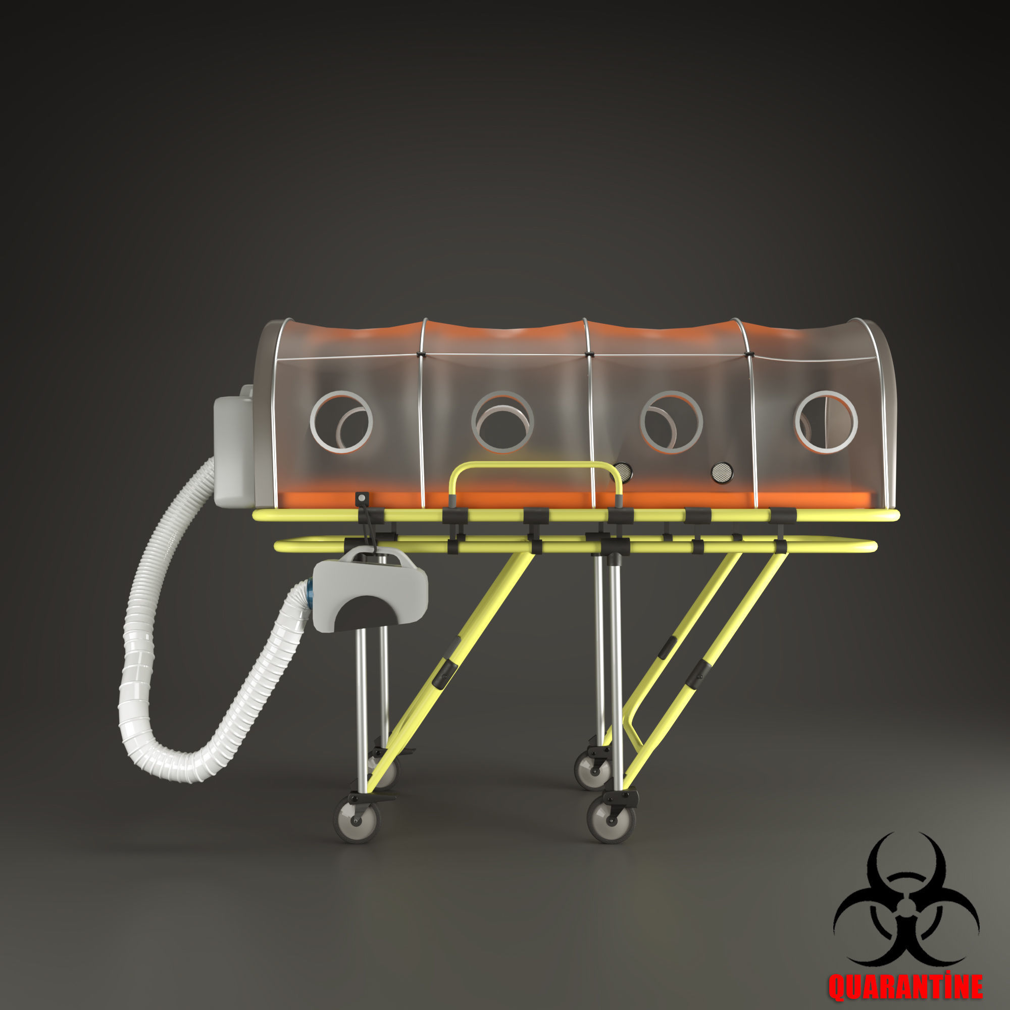 Corona Virus isolation stretcher  3D model_1