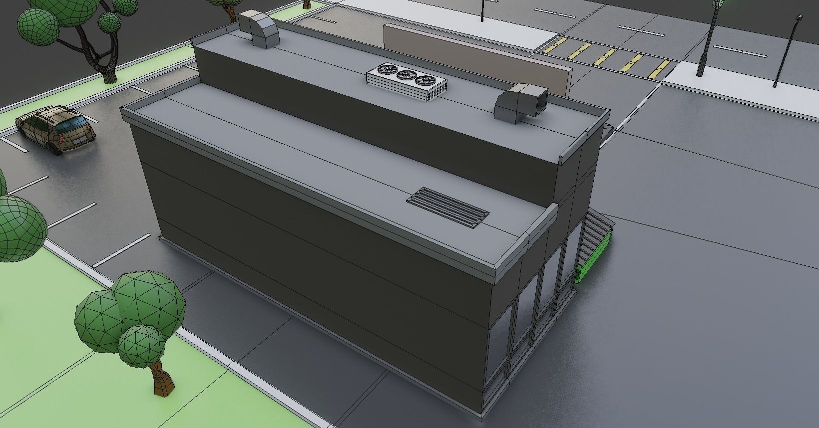 Low poly Grocery Market Low-poly 3D model_1