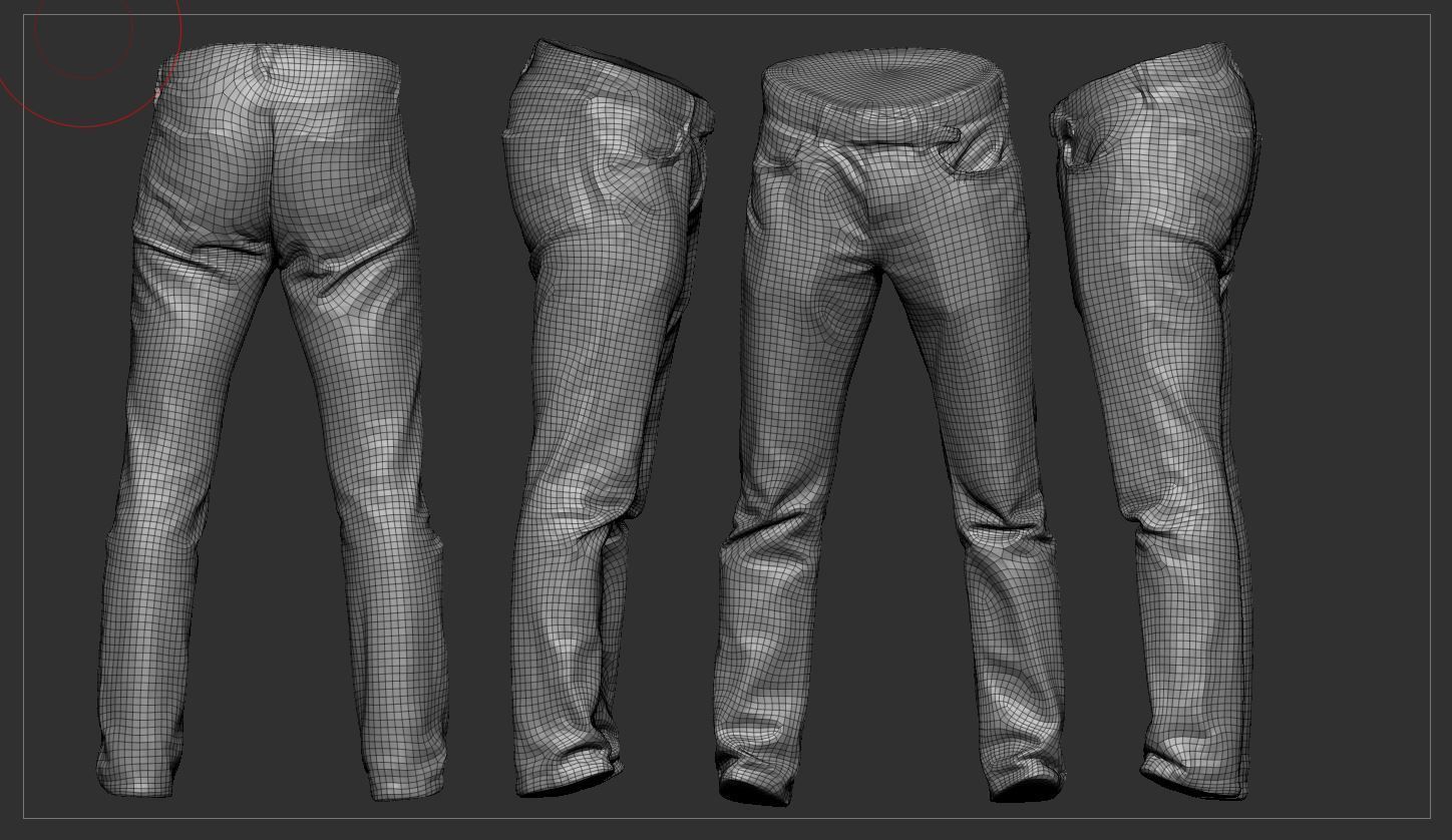Jeans Low-poly 3D model_3