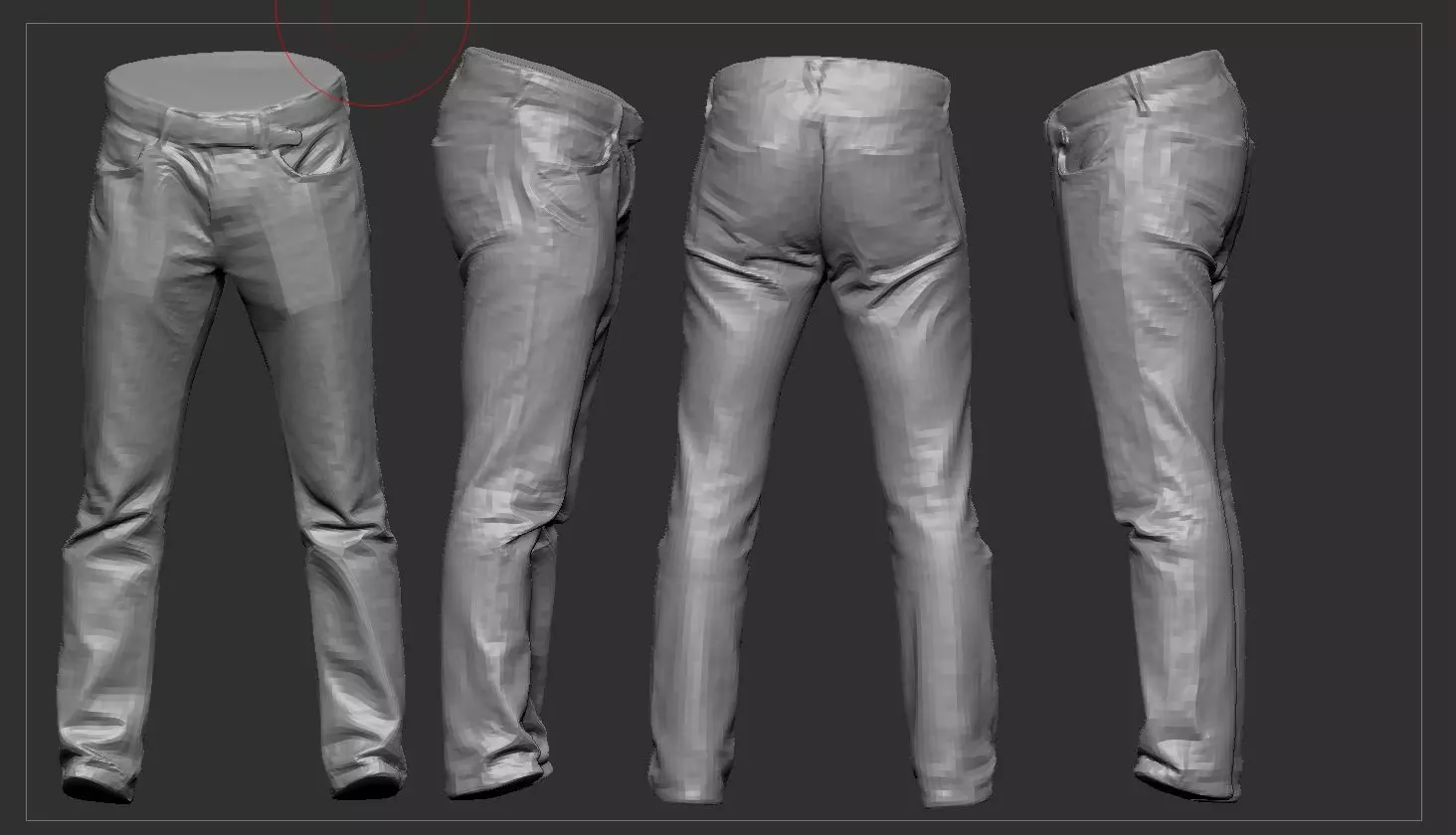 Jeans Low-poly 3D model_0