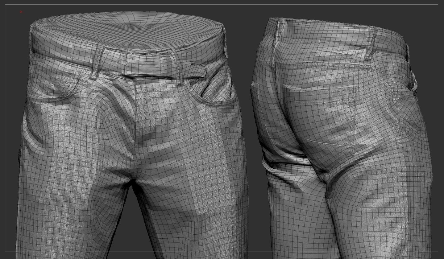 Jeans Low-poly 3D model_4