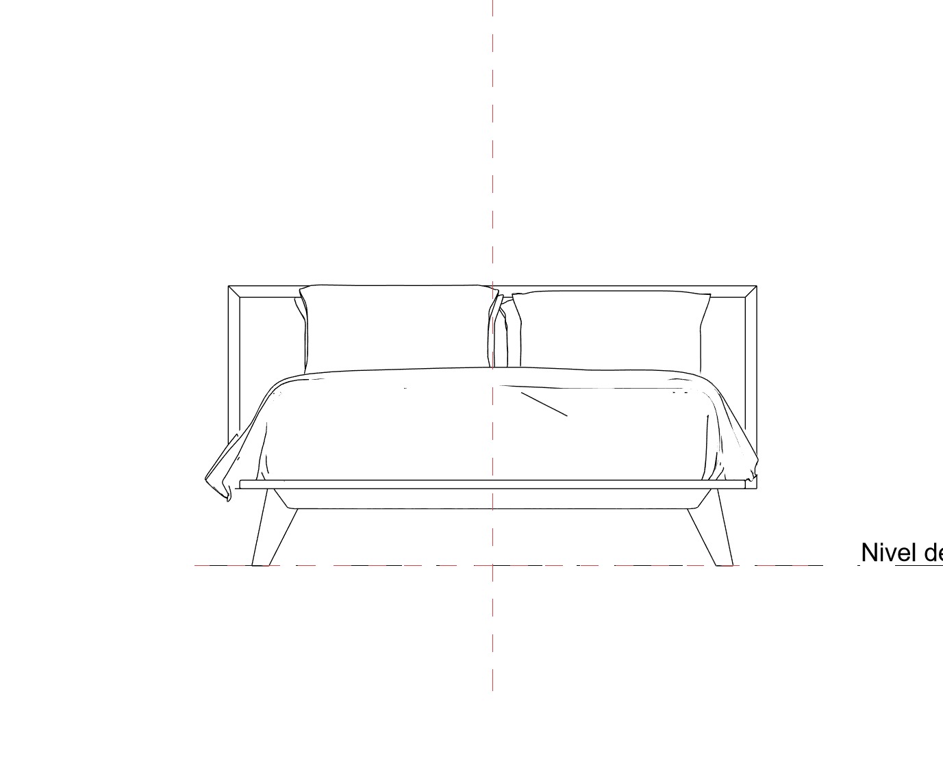 Bed Family for Revit Three sizes Full Queen and King wood 3D model_16