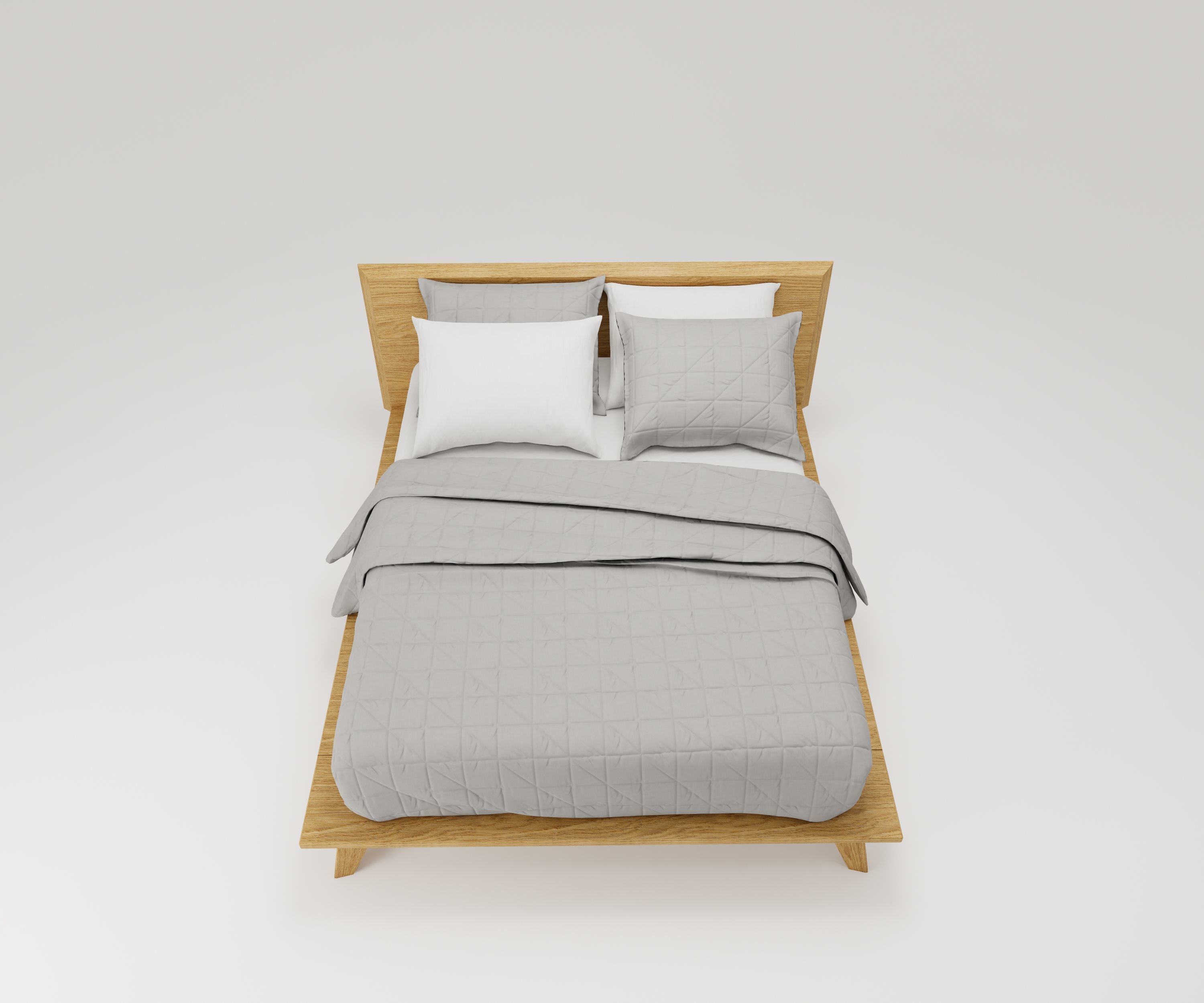 Bed Family for Revit Three sizes Full Queen and King wood 3D model_7
