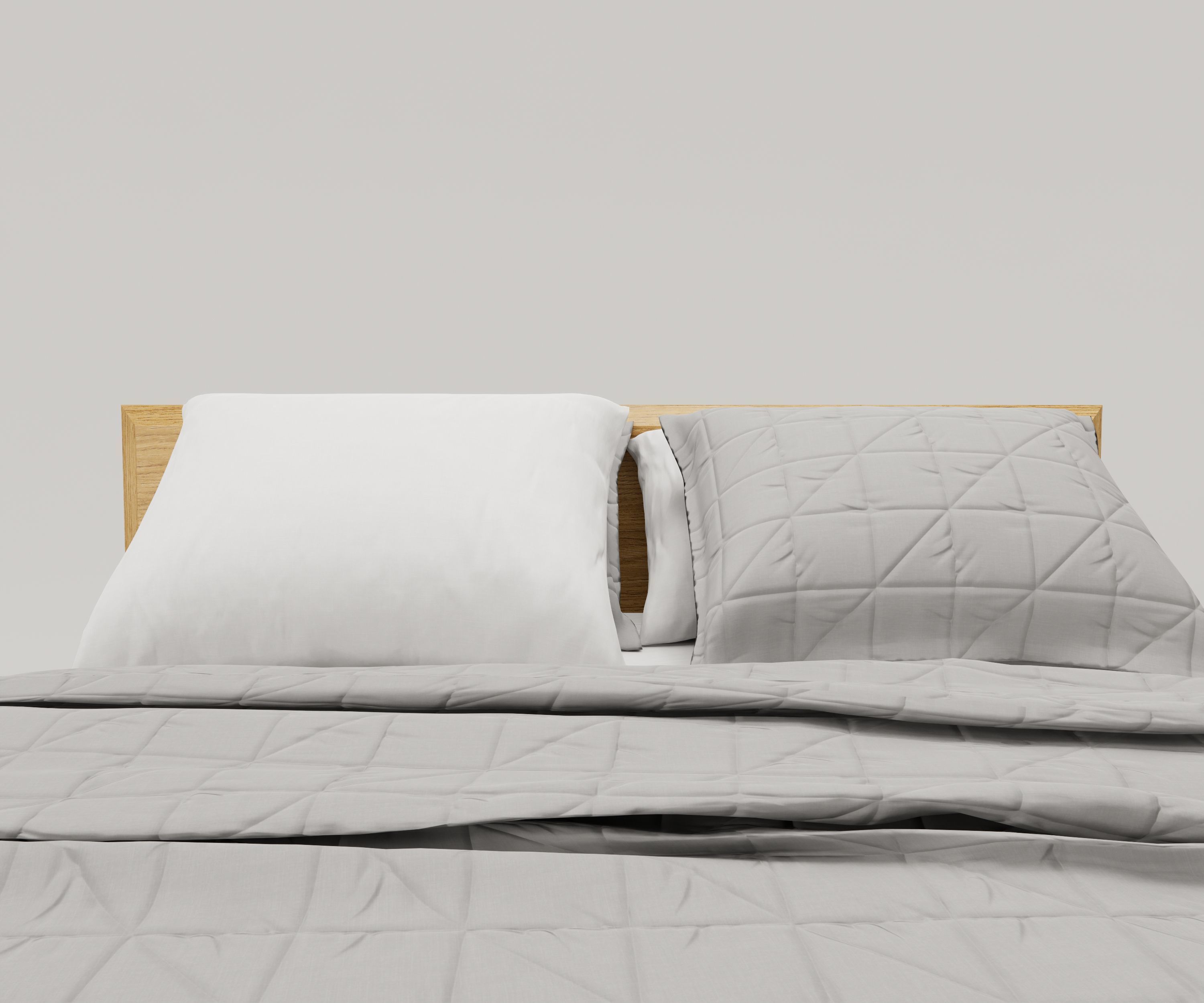 Bed Family for Revit Three sizes Full Queen and King wood 3D model_4