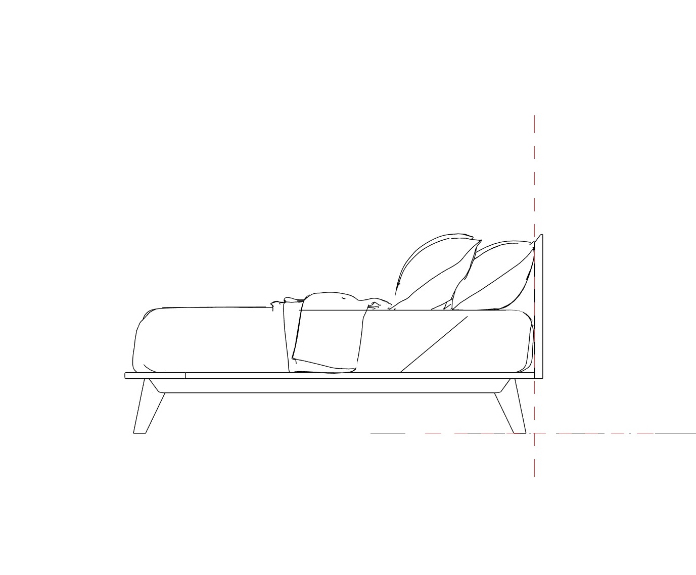 Bed Family for Revit Three sizes Full Queen and King wood 3D model_15