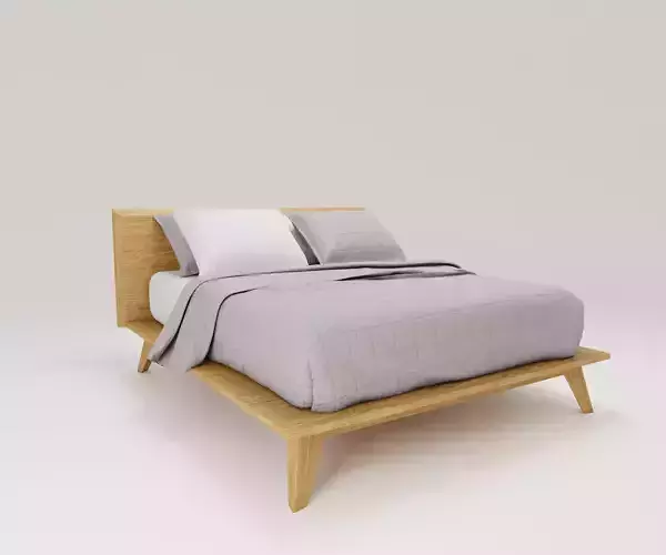 Bed Family for Revit  Three sizes Full Queen and King wood   3D model