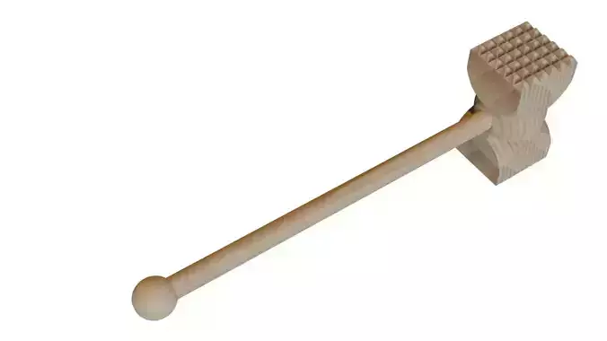 Meat Mallet Wood 3D Model