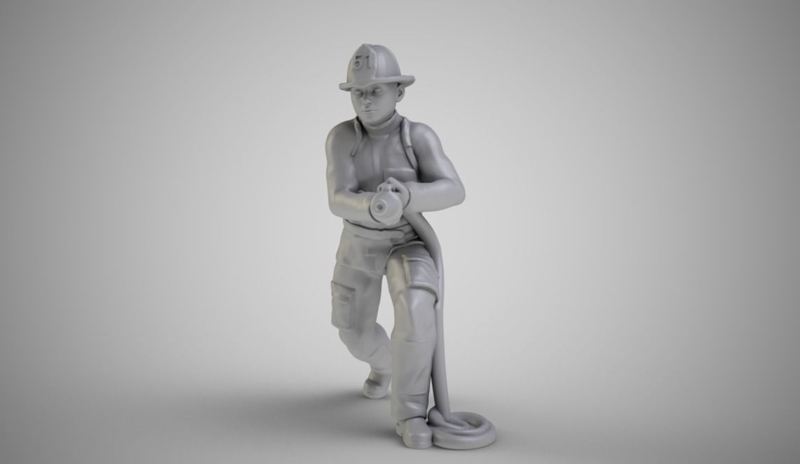 Fireman firefighter 3D print model_1