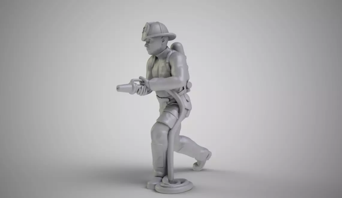 Fireman firefighter 3D print model_0