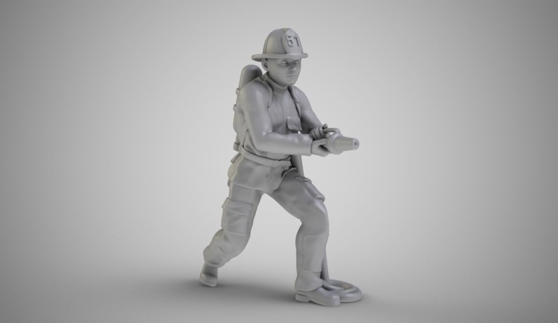 Fireman firefighter 3D print model_2
