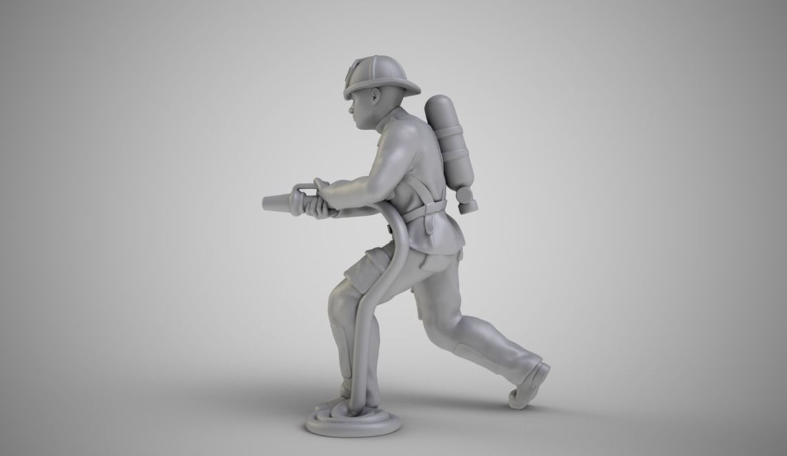 Fireman firefighter 3D print model_7