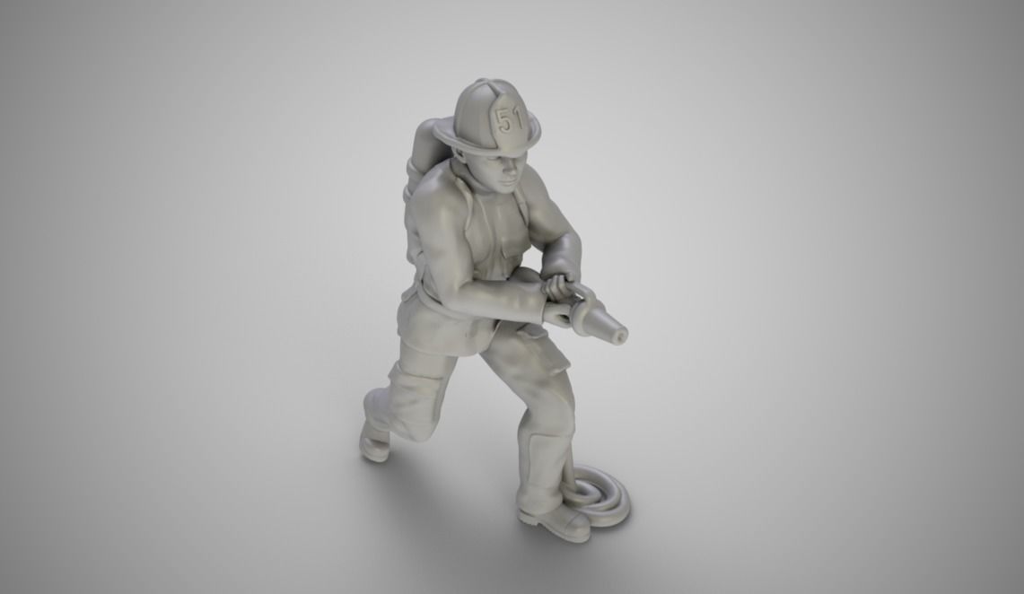 Fireman firefighter 3D print model_8