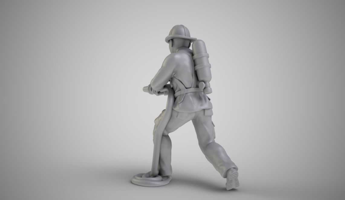 Fireman firefighter 3D print model_6