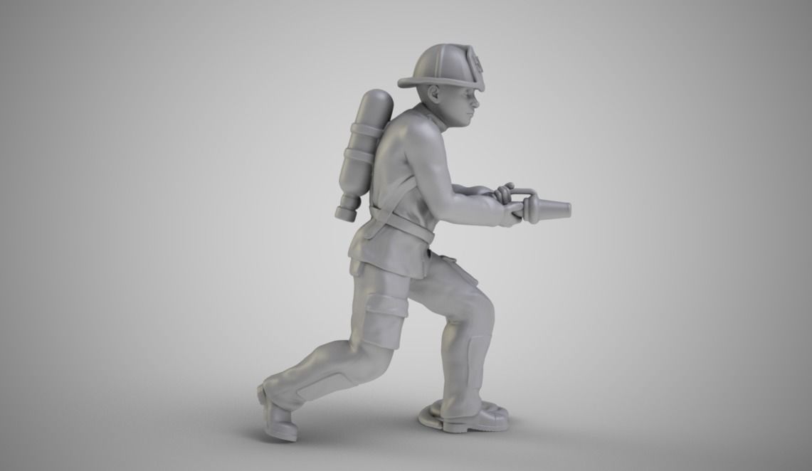 Fireman firefighter 3D print model_3