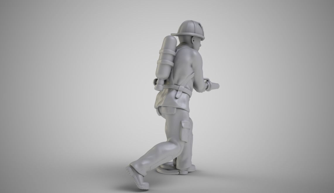 Fireman firefighter 3D print model_4