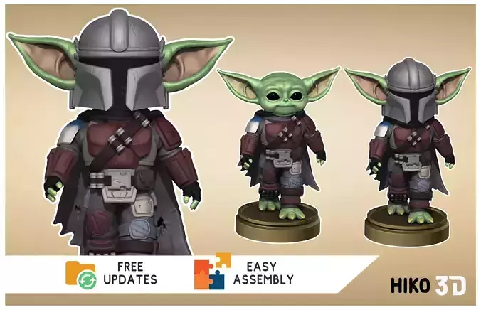 The Yodalorian - Child Mandalorian Baby Yoda - 3D FanArt - 3D print model