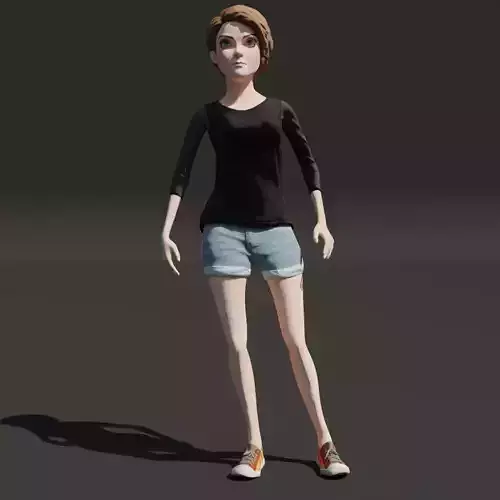 Teen Female  Low-poly 3D model