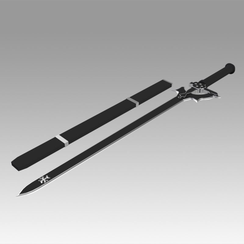 SAO Kirito Elucidator Replica Sword 3D model_7