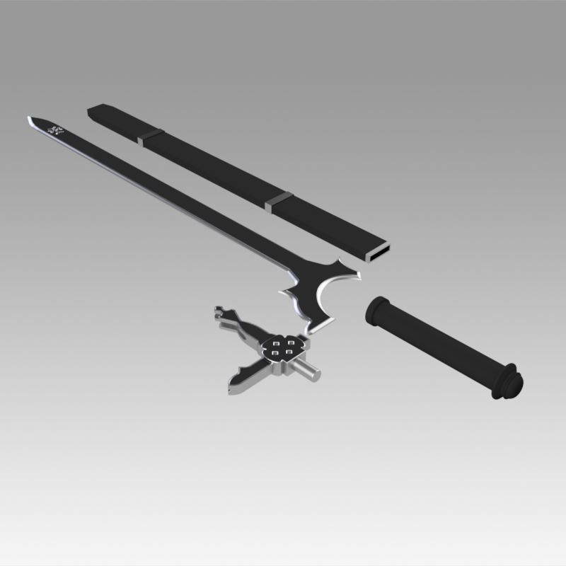 SAO Kirito Elucidator Replica Sword 3D model_11
