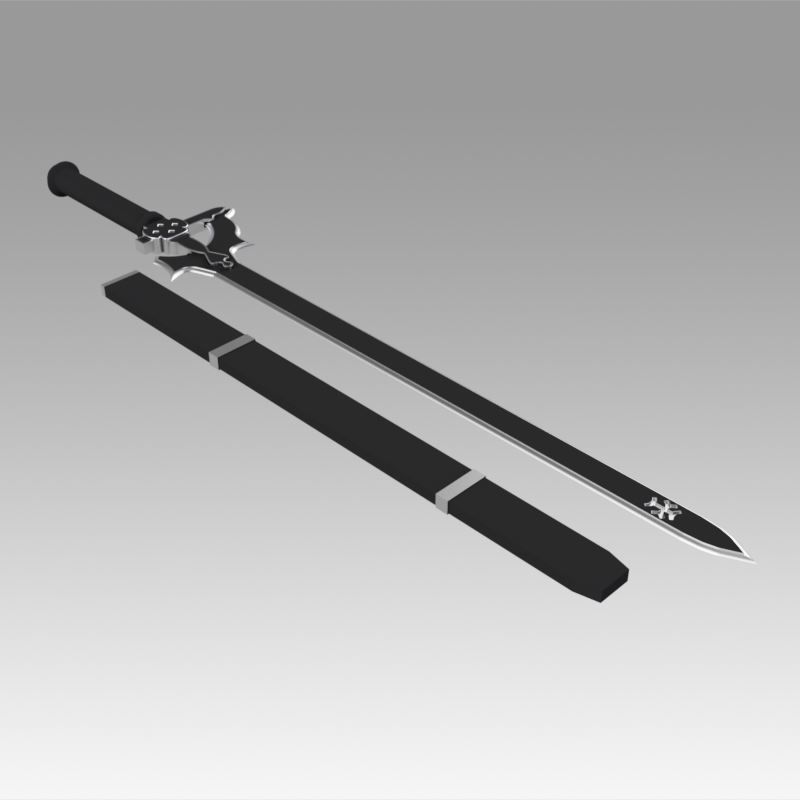 SAO Kirito Elucidator Replica Sword 3D model_5