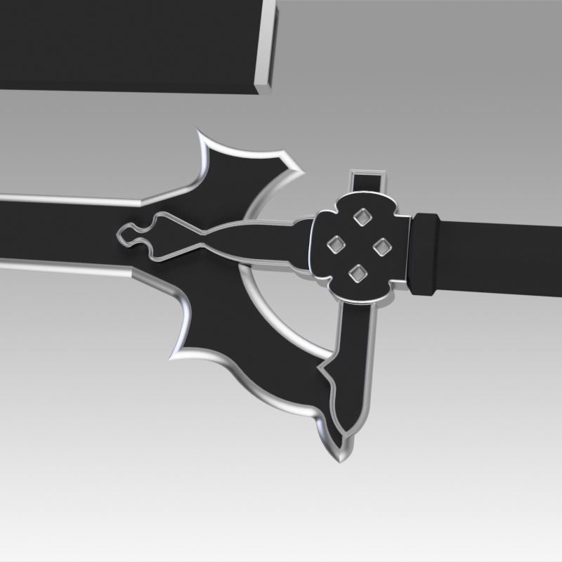 SAO Kirito Elucidator Replica Sword 3D model_9