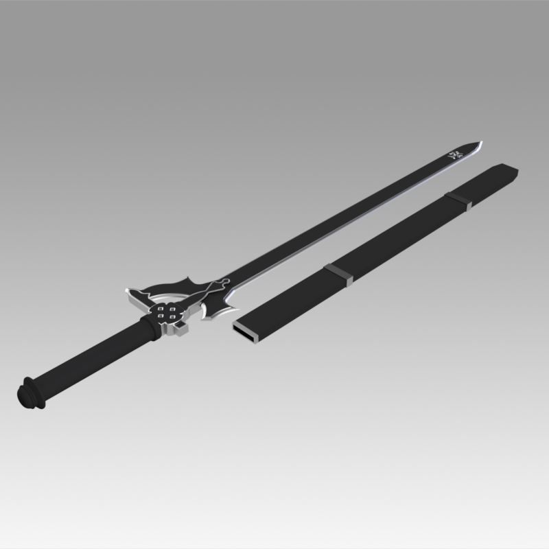 SAO Kirito Elucidator Replica Sword 3D model_3