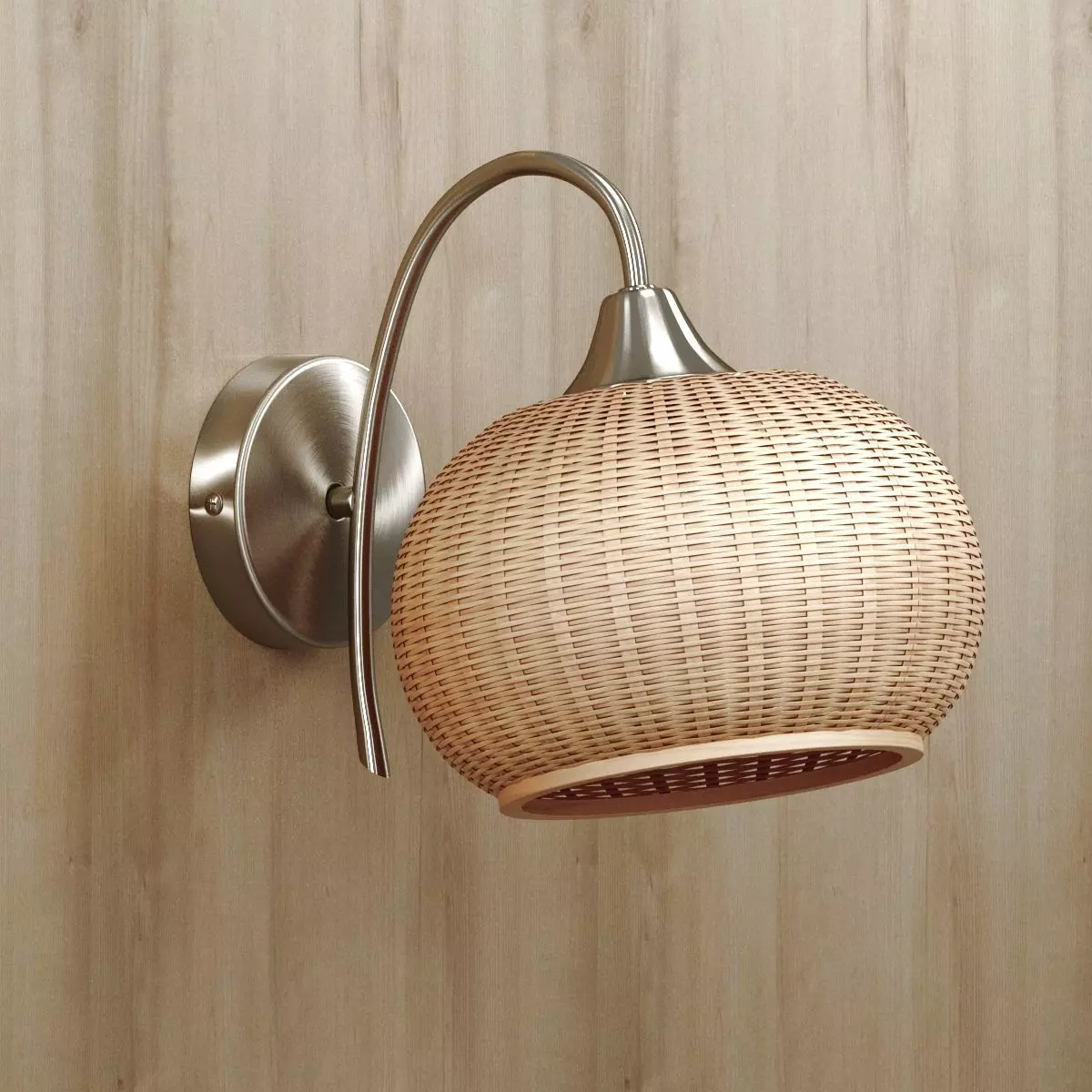 Rattan wall lighting Free 3D model_0