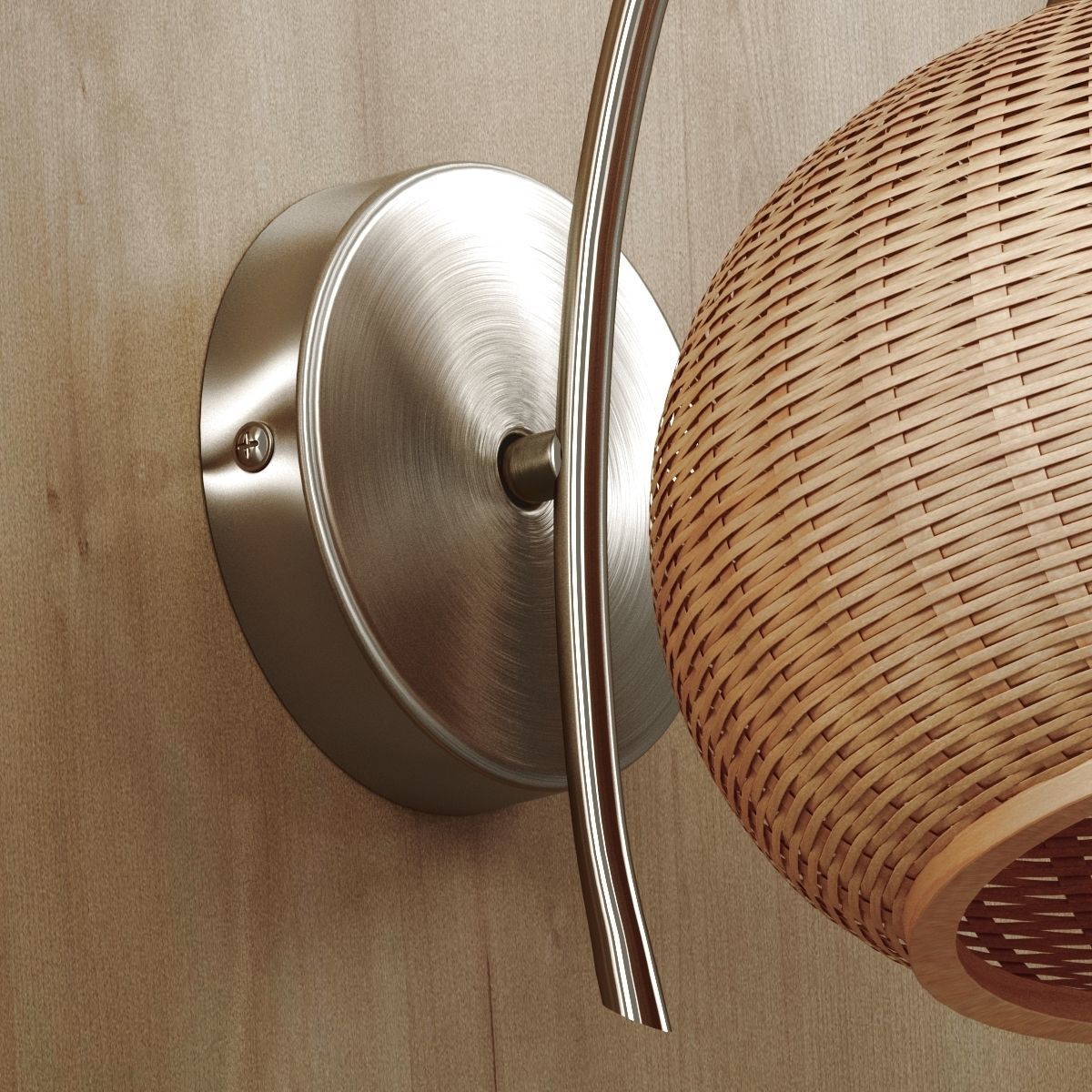 Rattan wall lighting Free 3D model_3