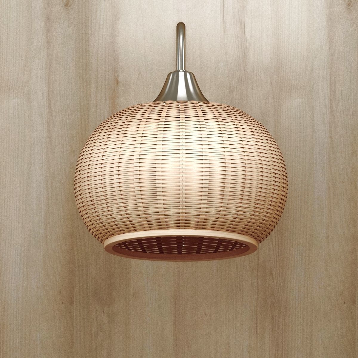 Rattan wall lighting Free 3D model_2