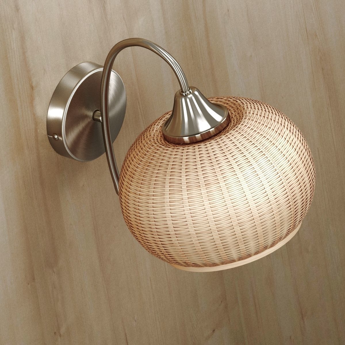 Rattan wall lighting Free 3D model_1
