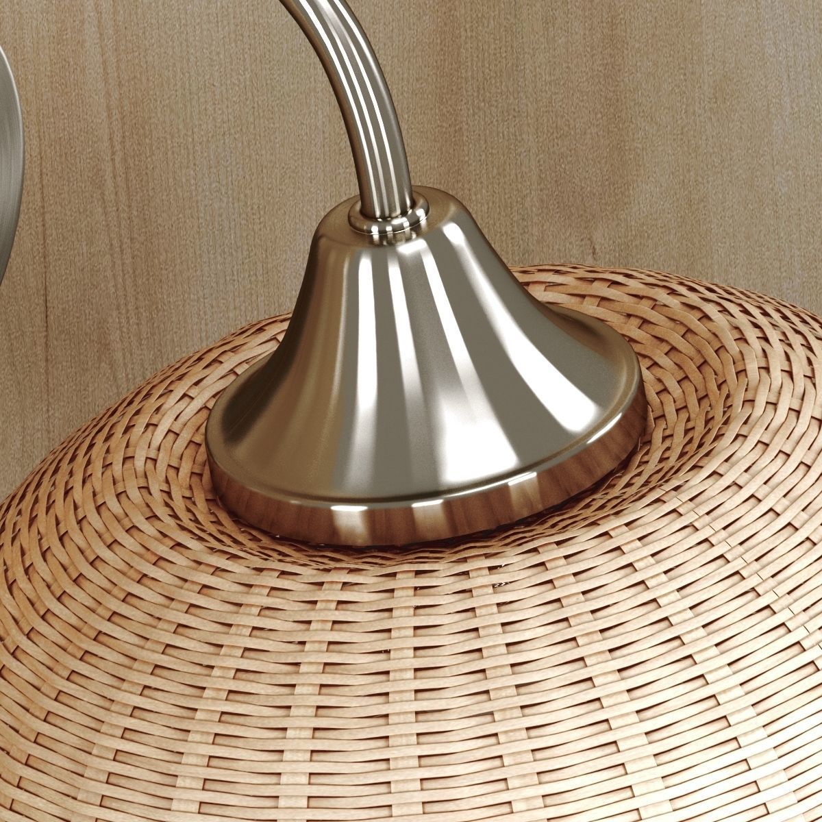 Rattan wall lighting Free 3D model_4